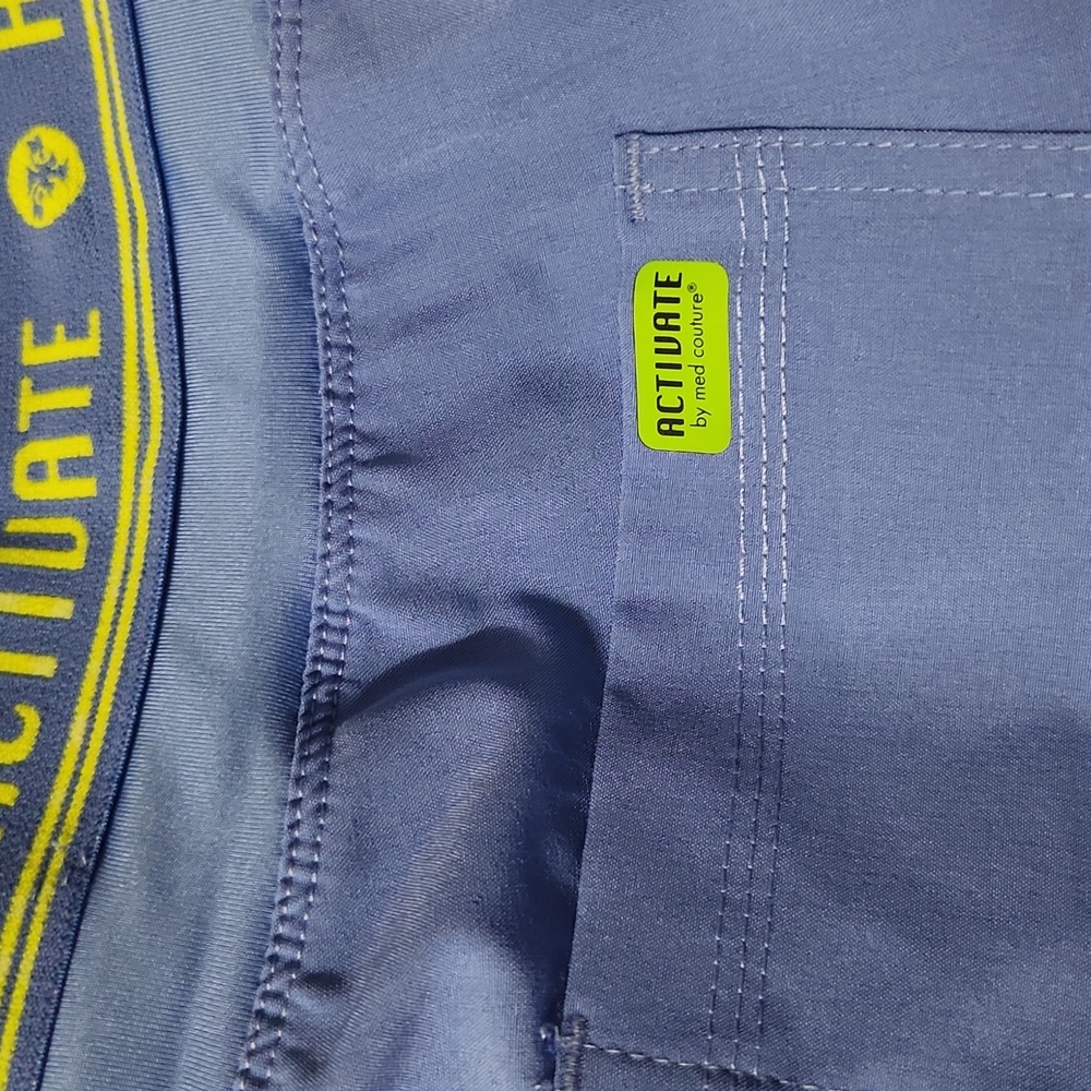 Blue Scrub Set with Yellow Accents - Picture 7 of 10